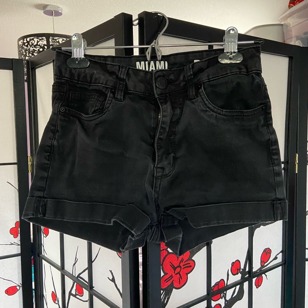 Black Jean Shorts